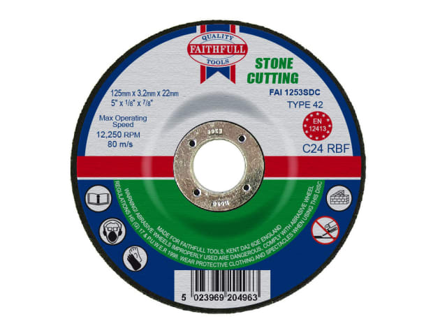 Depressed Centre Stone Cutting Disc 125 x 3.2 x 22.23mm