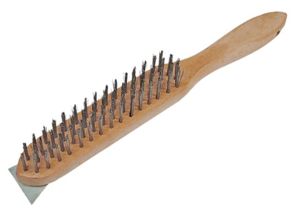 680/4S Heavy-Duty Scratch Brush with Scraper - 4 Row