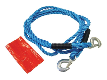 Tow Rope 4m Metal Hooks 2 Tonne