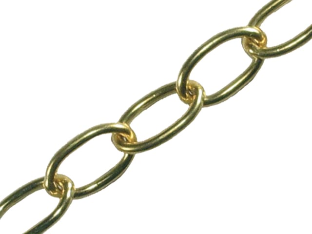 Oval Chain 2.3mm x 10m Polished Brass