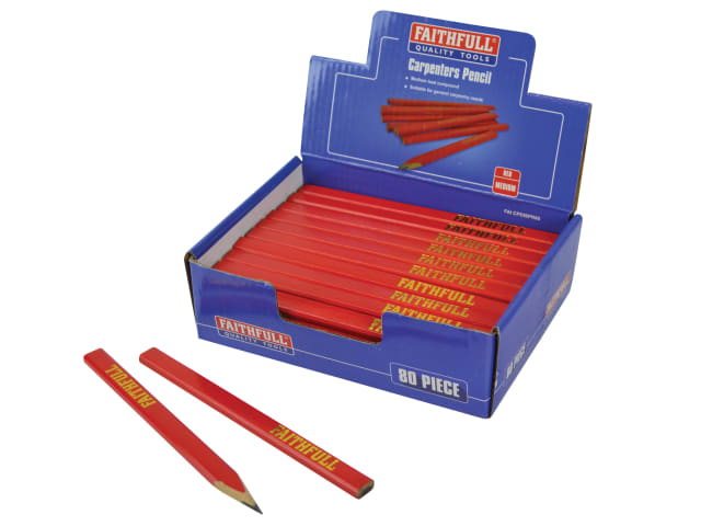 Carpenter's Pencils - Red / Medium (Display 80)