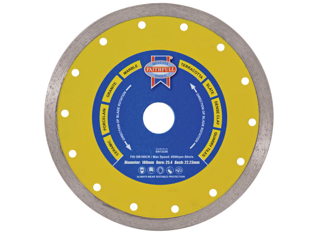 Diamond Tile Blade Continuous Rim 115 x 22.2mm