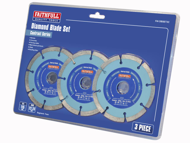 Contract Diamond Blades 115 x 22.2mm (Pack 3)