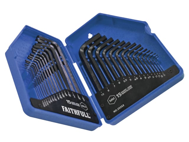 Metric/Imperial Hex Key Set, 30 Piece (0.7-10mm 0.028-3/8in)