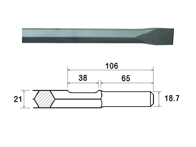 Kango Shank Chisel 25 x 450mm (914119)