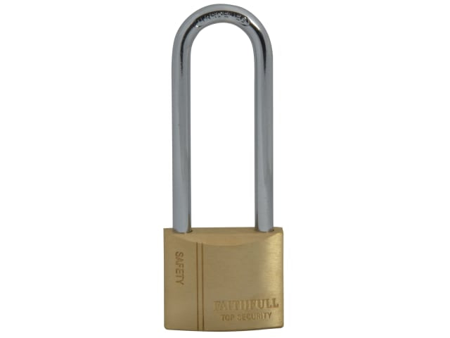 Brass Padlock 40mm Long Shackle 3 Keys