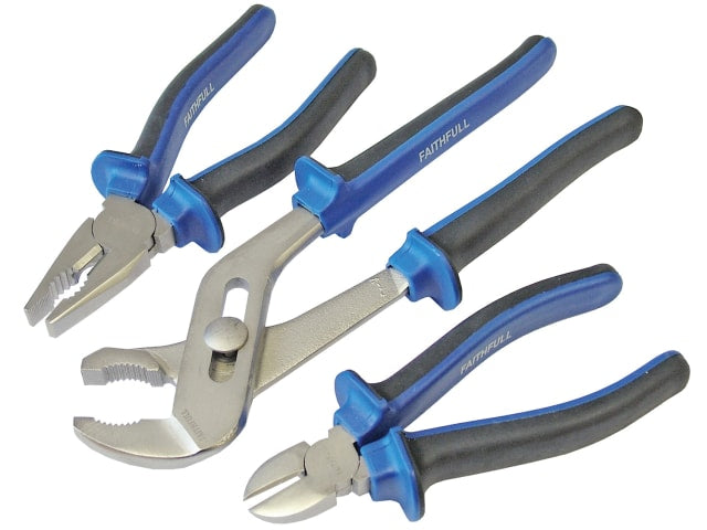 Chrome Vanadium Soft Grip Pliers Set 3 Piece