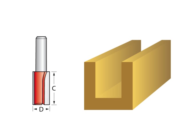 Router Bit TCT Two Flute 12.7 x 25mm 1/4in Shank