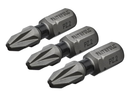 Pozi Impact Screwdriver Bits PZ2 x 25mm (Pack 3)