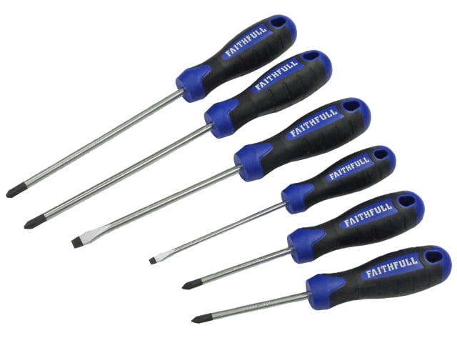 Boxed Soft Grip Screwdriver Set, 6 Piece SL/PH/PZ