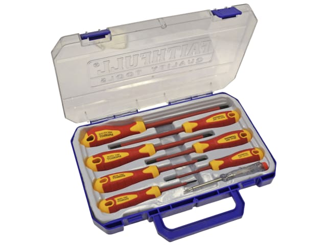 VDE Soft Grip Screwdriver Set (Case), 8 Piece SL/PZ/PH/Tester