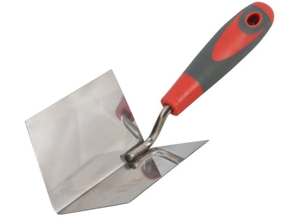 Internal Corner Trowel Stainless Steel Soft Grip Handle 4 x 3 x 3in