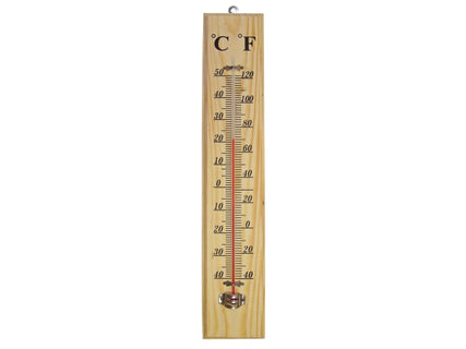 Wall Thermometer - Wood 400mm