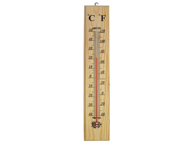 Wall Thermometer - Wood 400mm