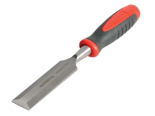 Bevel Edge Chisel Red Soft Grip 32mm (1.1/4in)