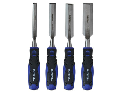 Soft Grip Chisel Set + Storage Wallet, 4 Piece