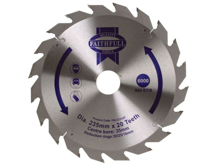 TCT Circular Saw Blade 235 x 35mm x 20T POS