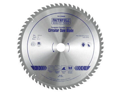 TCT Circular Saw Blade 300 x 30mm x 60T POS