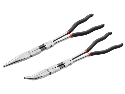 Double Jointed Extra Long Half-Round Nose Pliers Set, 2 Piece
