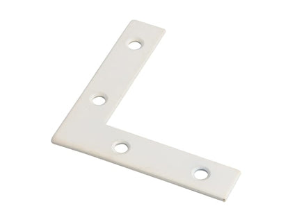 Corner Plates White 75mm (Pack 10)