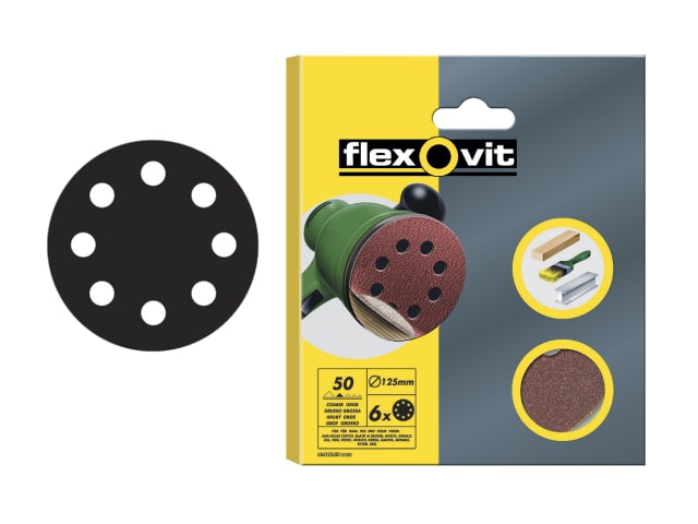 Hook & Loop Sanding Discs 115mm Fine 120G (Pack 6)