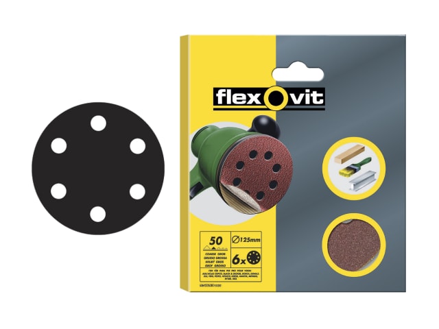 Hook & Loop Sanding Discs 150mm Coarse 50G (Pack 6)