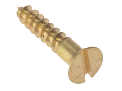 Wood Screw Slotted CSK Solid Brass 5/8in x 6 Box 200