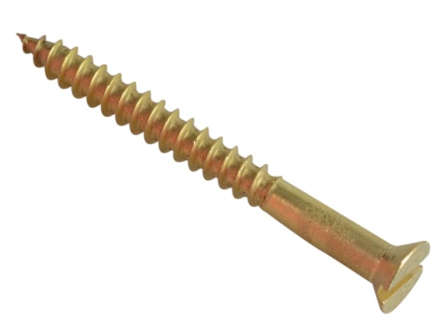 Wood Screw Slotted CSK Brass 1.1/2in x 6 Forge Pack 12