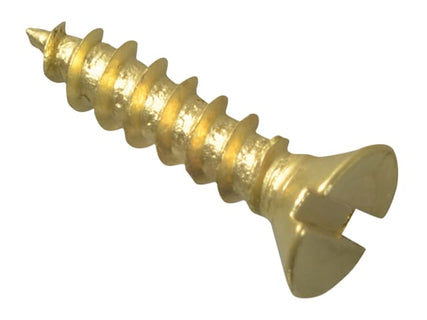 Wood Screw Slotted CSK Brass 1/2in x 4 Forge Pack 60