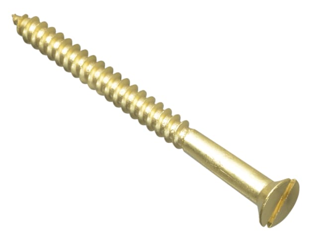 Wood Screw Slotted CSK Brass 2.1/2in x 10 Forge Pack 6