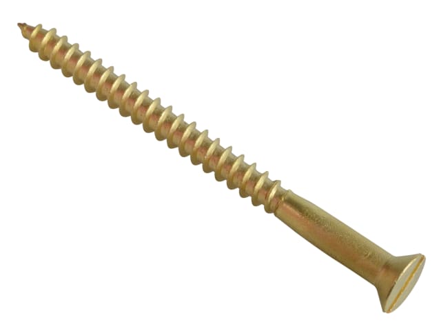 Wood Screw Slotted CSK Brass 3in x 12 Forge Pack 4