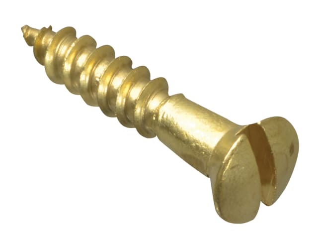 Wood Screw Slotted CSK Brass 3/4in x 6 Forge Pack 25