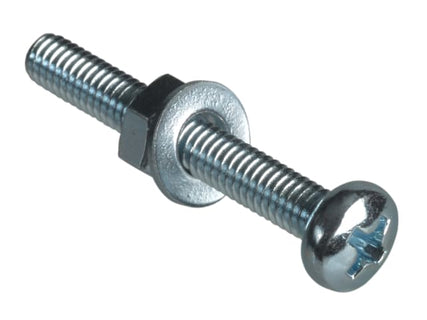 Machine Screw Pozi Compatible Pan Head ZP M4 x 30mm Forge Pack 12