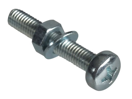 Machine Screw Pozi Compatible Pan Head ZP M5 x 30mm Forge Pack 8