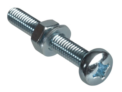 Machine Screw Pozi Compatible Pan Head ZP M6 x 40mm Forge Pack 4