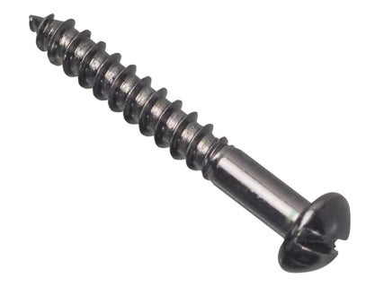 Wood Screw Slotted Round Head ST Black Japanned 1.1/4in x 8 Forge Pack 12