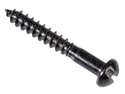 Wood Screw Slotted Round Head ST Black Japanned 1in x 6 Forge Pack 35