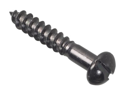 Wood Screw Slotted Round Head ST Black Japanned 1in x 8 Forge Pack 20