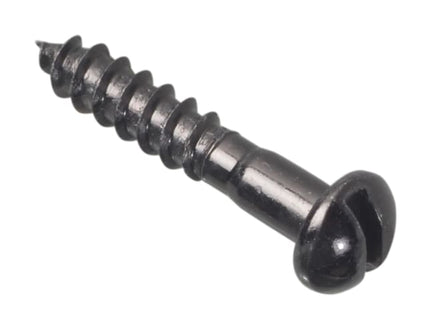 Wood Screw Slotted Round Head ST Black Japanned 3/4in x 6 Forge Pack 40