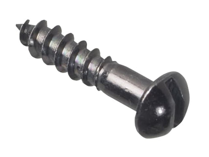 Wood Screw Slotted Round Head ST Black Japanned 3/4in x 8 Forge Pack 25