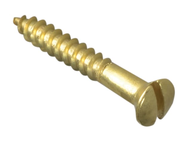 Wood Screw Slotted Raised Head ST Solid Brass 1in x 6 Forge Pack 20