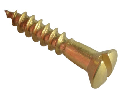 Wood Screw Slotted Raised Head ST Solid Brass 3/4in x 6 Forge Pack 25