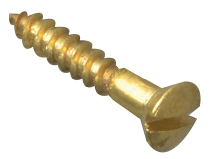 Wood Screw Slotted Raised Head ST Solid Brass 5/8in x 4 Forge Pack 40