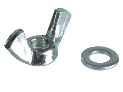 Wing Nut & Washers ZP M6 Forge Pack 10