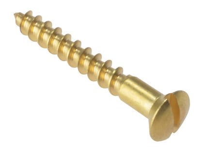 Wood Screw Slotted Raised Head ST Solid Brass 1.1/4in x 8 Box 200