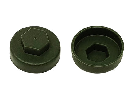 TechFast Cover Cap Olive Green 19mm (Pack 100)