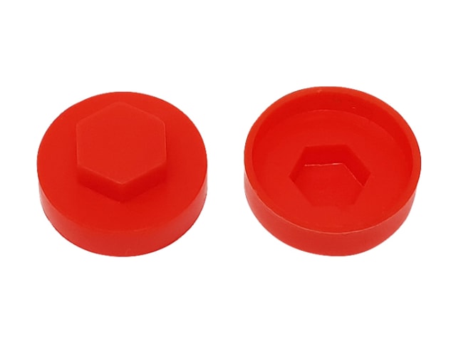 TechFast Cover Cap Poppy Red 19mm (Pack 100)