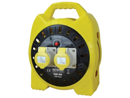 Semi-Enclosed Cable Reel 110V 16A 2-Socket 25m (1.5mm Cable)