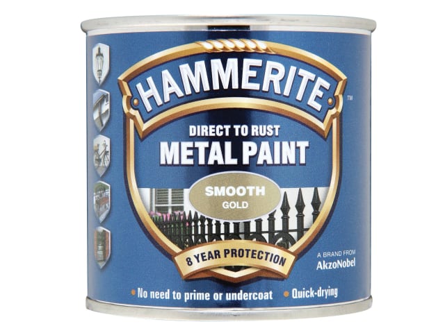 Direct to Rust Smooth Finish Metal Paint Gold 250ml