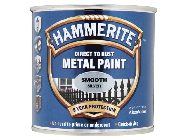 Direct to Rust Smooth Finish Metal Paint Silver 750ml